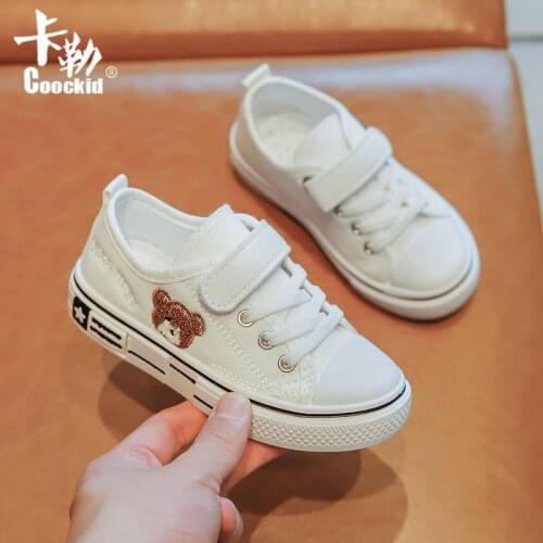 Girls Boys Canvas Shoes 2021 New Childrens White Shoes Flats Soft-soled Casual Shoes Flats Cute Kids Shoes Breathable Fashion