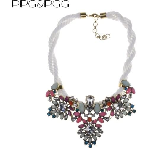 PPG&PGG New Luxury Flower Decoration Choker Necklace Women Charming Dress Accessory For Wedding