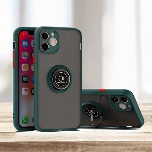 Luxury Shockproof Camera Len Protection Ring Stand Car Holder Matte Phone Case For iPhone 13 12 Pro Max 11 XR Back Cover Fundas