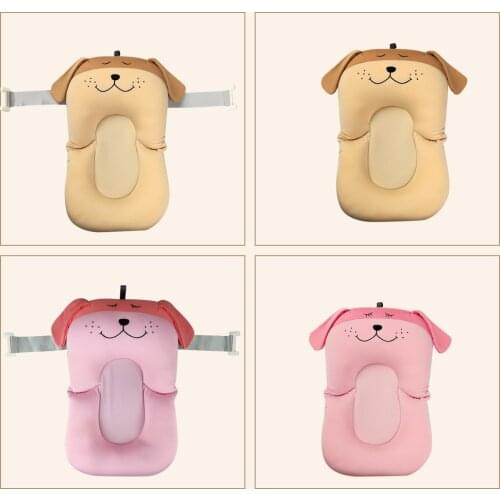 Foldable Non Slip Baby Bath Mat Puppy Pattern Bathtub Newborn Safety Support Pad Security Foldable Soft Pillow Cushion