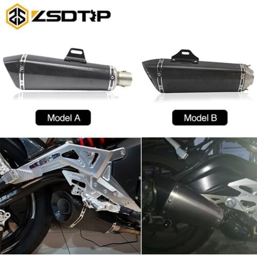 ZSDTRP Universal Motorcycle Carbon Fiber Slip On Exhaust Muffler Pipe Escape with DB Killer for CBR1000 Z750 Z800 ER6N TMAX530