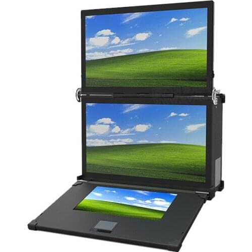 Three-screen reinforced portable computer 17.3-inch display 12.1-inch touch screen industrial computer special computer
