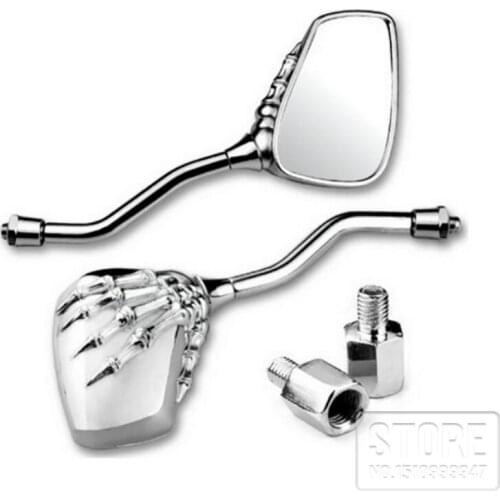 Motorcycle rear mirror Ghost claw cafe racer mirrors universal SLIVER motocross skull MIRROR rearview side MOTO mirrors