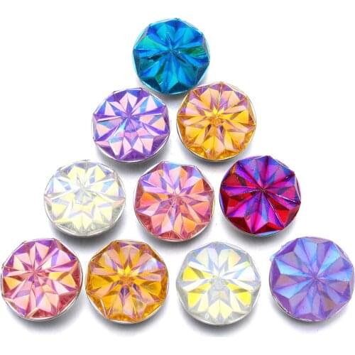10pcs/lot New Colourful 18mm Snap Buttons Jewelry Handmade Ginger Snaps Charm Fit 18mm 20mm Snap Bracelet Summer Button Jewelry