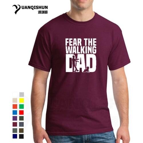 16 Colors High Quality T Shirts Mens Fear The Walking Dad Printed Cotton Tops Tees New Summer Casual Short Sleeve O-Neck T-Shirt