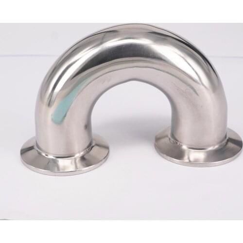 19mm O/D Fits Ferrule O/D 50.5mm 304 Stainless Steel Sanitary Ferrule 180 Degree Elbow Pipe Fitting