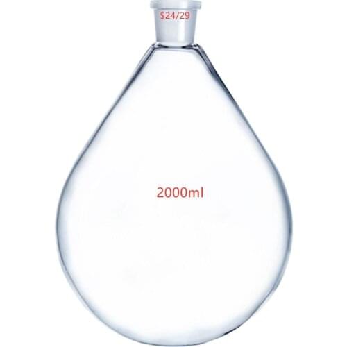 2000ml,24/29,Glass Recovery Flask,Rotary Evaporator Kjelda Vase,2L,Lab Pyriform Bottle