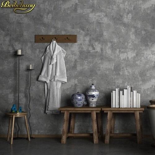 Beibehang Nordic retro nostalgic industrial wind cement gray wallpapers for living room clothing store 3D solid wallpaper roll