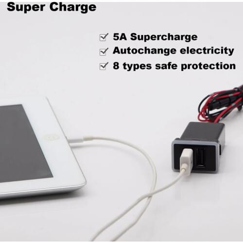 QC3.0 Quickcharge Car Charger Double USB Phone PDA DVR Adapter For Toyota