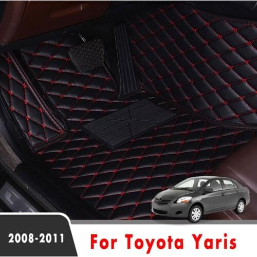 Car Floor Mats For Toyota Yaris 2011 2010 2009 2008 Auto Interior Accessories Styling Protect Leather Carpets Waterproof Rugs