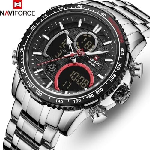 New NAVIFORCE Luxury Mens Watches Fashion Sport Chronograph Top Brand Quartz Watch Full Steel Big Dial Clock Relogio Masculino