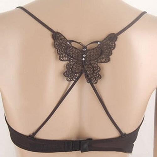 Black White Lace Bra Straps Shoulder For Women Girl Butterfly Flower Camisoles Cross Back Accessory Lady Girl Intimate Goods
