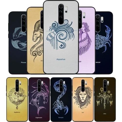 12 constellation black Phone Case For Xiaomi Redmi note 9 8 7 6 5 4 Pro S for redmi 4A 4X 5 Plus 5A 7A Cover