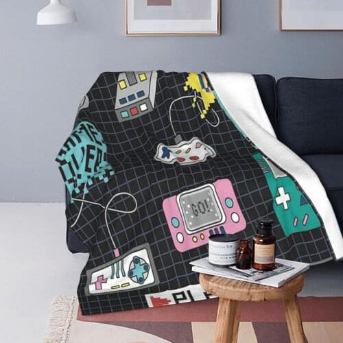 Gamer Kids Video Games Blanket Flannel Spring Autumn Game Lovers Multifunction Soft Throw Blanket for Bed Travel Plush Thin