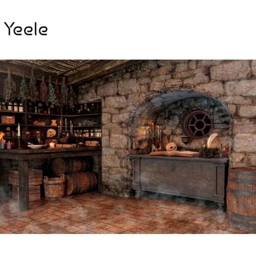 Yeele Photocall Helloween Backdrops Stone House Pumpkin Brick Floor Baby Background Photography For Photo Studio Photographic