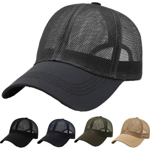 Adult Summer Polyester Quick Dry Adjustable Mesh Baseball Cap Men Breathable Sports Hat Women Outing Sun Hat Student Trucker Hat
