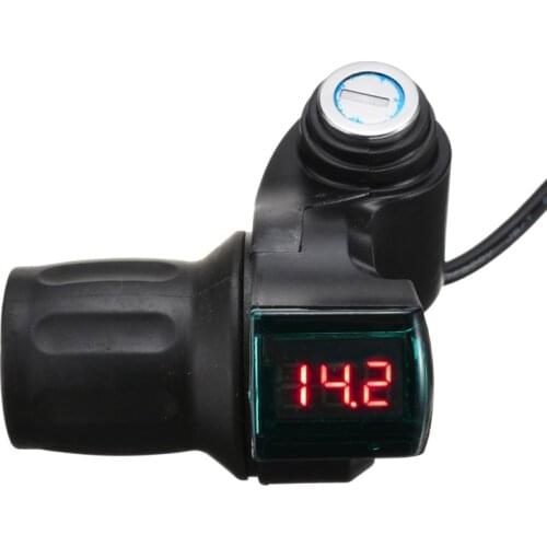 1SET E-bike Throttle Grip Handlebar with Key LED Digital Switch Handlebar Grips for Electric Scooter Bike 12V-99V