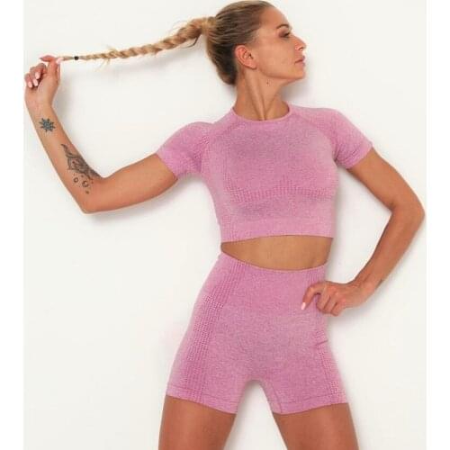 2 Piece Set Women Summer Sport Quick Dry Fitness Shorts Crop Top Short Tracksuit Woman Gym Set Clothes Tracksuit Womens Suit