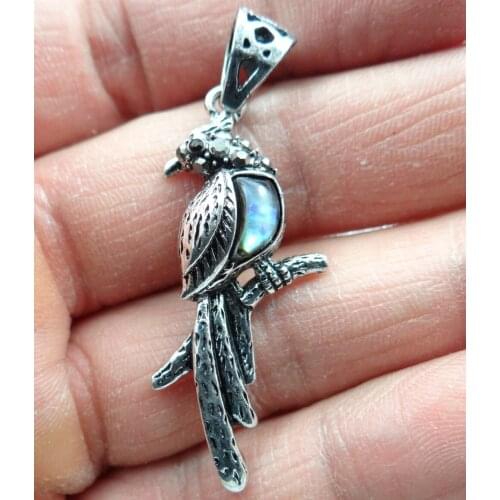 Natural Paua Abalone Shell bird Bead Pendant Alloy Jewelry making necklace for Women Vintage Jewelry Friendship Gifts F6