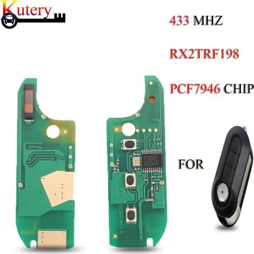 Kutery Remote Car Key Circuit board For Fiat 500 Grande Punto Delphi/Marelli BSI System RX2TRF198 ID46 PCF7946 Chip 433MHZ
