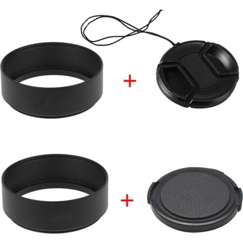 Metal Lens Hood + lens Cap 40.5mm 43mm 49mm 52mm 58mm 55mm 62mm 67mm 72mm 77mm for Leica Canon Nikon Sony