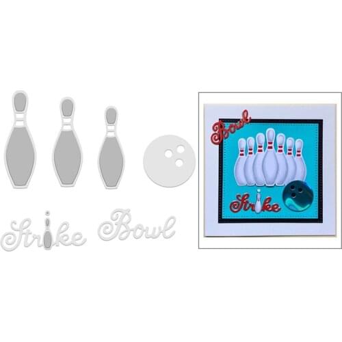 2021 New English Words Bowling Metal Cutting Dies For Mould Cut Paper Making Ball Album Greeting Card Scrapbooking DIY NO Stamps