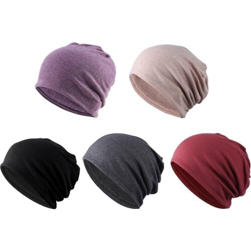 Mens Womens Multifunctional Cotton Beanie Sleep Cap Headwear Baggy Skull Cap Summer Winter Beanie Hat