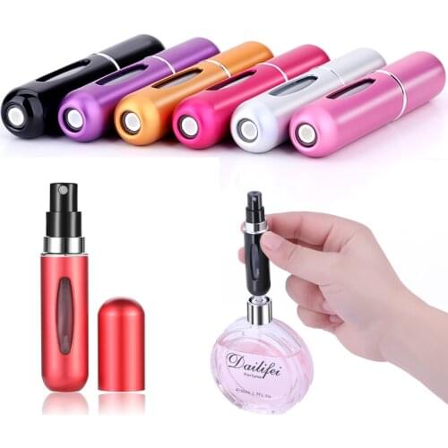 MUB-5ml Mini Refillable Conveniet Empty Atomizer Perfume Bottle Pump Aluminum Spray Bottle Cosmetic Container Travel Parfum Gift