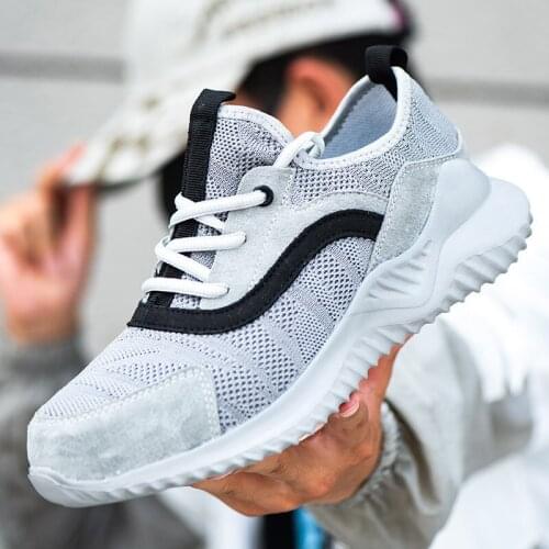 ZEEKSON Lightweight Mens Safety Shoes Construction Site Leisure and Comfortable Protective Shoes Couple Labor Insurance Shoes