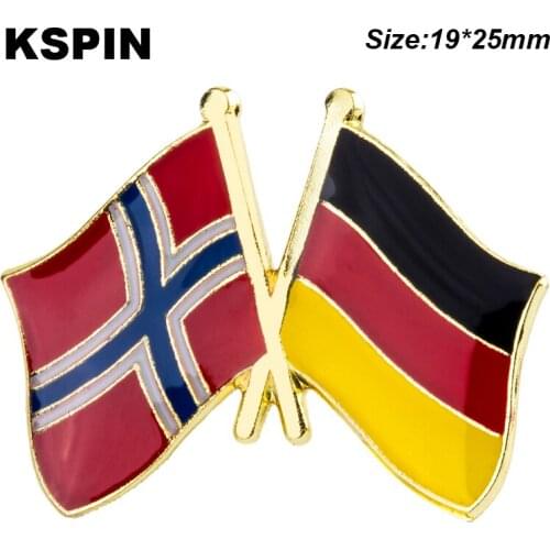 Norway Germany Friendship Flag Badge Flag Brooch National Flag Lapel Pin International Travel Pins