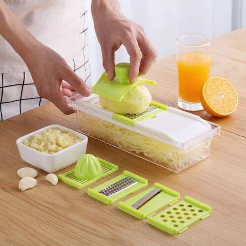 OTHERHOUSE 8 in 1 Vegetable Cutter Potato Slicer Carrot Graters Peeler Vegetable Chopper Cheese Kitchen Gadgets Multifunctional