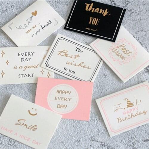 Custom Card Paper Printiing Small Card Paper Birthday Gold Thanks Teachers Day stamped Message Greeting
