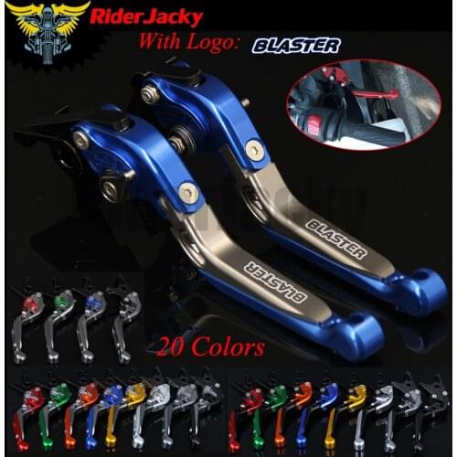 RiderJacky LOGO "BLASTER" Motorcycle CNC Brake Clutch Levers For Yamaha Blaster YFS200 2004-2006 Adjustable Extendable Foldable