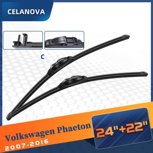 Windshield Wiper Blade For Volkswagen VW Phaeton 2007-2016 Frameless Windscreen Rubber Wipers 24"+22"