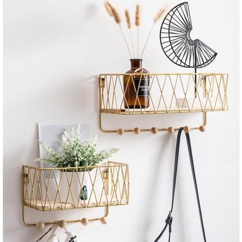 Nordic Home Decorative Shelves Wall Multifunctional Hanging Key Bag Holder Room Creative Shelves Home Decor Wall Hanging Decor