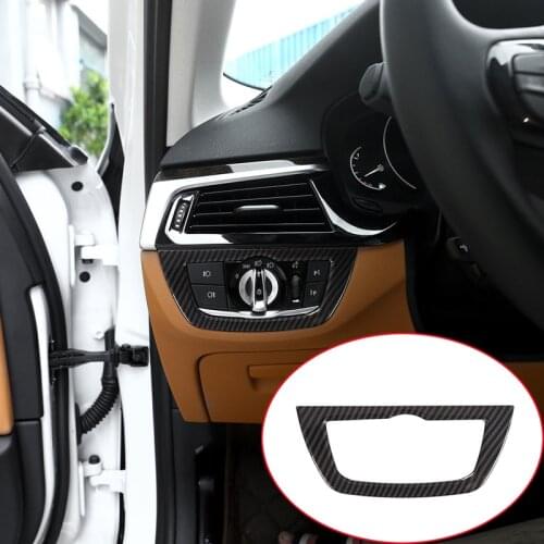 Carbon fiber For BMW 5 Series G30 528li 530li 2017 2018 Car ABS Chrome Headlight Frame Trim Car Accessories