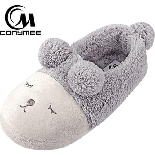 Winter Shoes Woman Home Slippers For Women Lady Indoor Floor Shoes Fur Slippers Soft Plush Warm Slipper Big Size Cotton Shoes