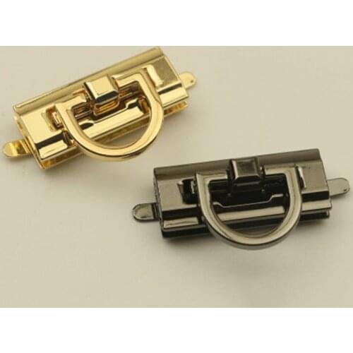 1pcs Metal Turn Lock Fashion Switch Lock With D Ring for DIY Handbag Bag Purse Luggage Hardware Closure Bag Parts Accessories
