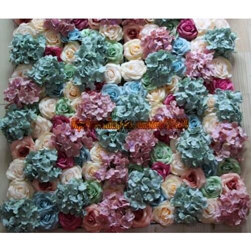 10pcs/lot Artificial silk hydrangea and rose flower wall wedding background decoration or road lead flower decoration TONGFENG
