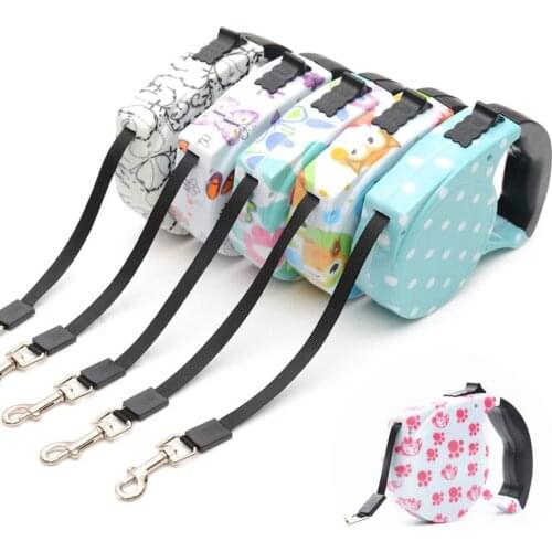 2020 Newest Strong Dog Retractable Leashes 5M For Cat Traction Walking Printed Automatic Adjustable Collar Leads Pets Product