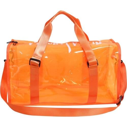 2021 Waterproof PVC Large Weekend bag Transparent Beach Hand luggage bag big solid white sports fitness bag Brand training bags