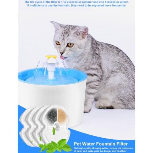 4 PCS Fountain Water Dispenser Filter Cotton Activated Carbon Pet Water Fountain Purifier Cat Cotton Activated Carbon Purifier