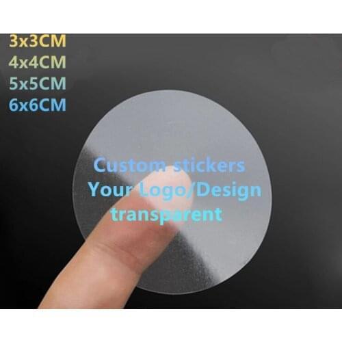 500PCS Custom stickers Free Print Logo Wedding Stickers printed Design transparent clear adhesive round label Sticker Gift Tags