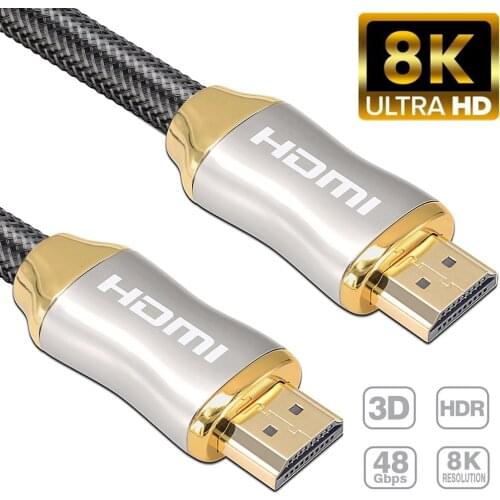 8K HDMI-compatible Cable UHD HDR 48Gbps V2.1 V2.0 for Xiaomi Samsung Screen TV PS4 Splitter Switch Audio Video Cable 8K HD