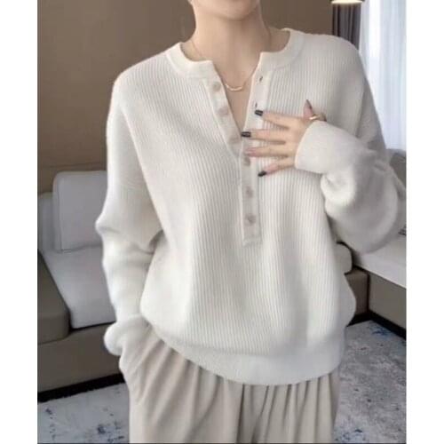 ATTYYWS 21 Cashmere sweater ladies new warm O-neck sweater Slim white knitted pullover pure cashmere ladies long-sleeved sweater