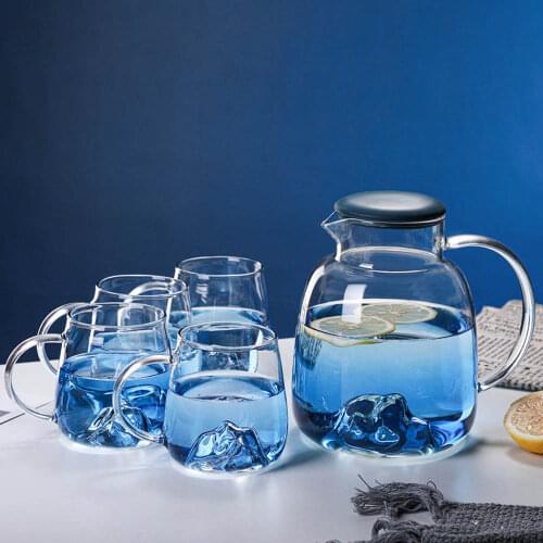 Borosilicate Glass Mountain Cold-Hot Water Kettle Heat-Resistant Explosion-Proof Drink Juice Mug Tea Cup Home Business Kettle