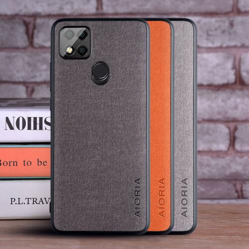 Case for Xiaomi Redmi 9C NFC coque Luxury textile Leather skin soft TPU hard PC phone cover for Xiaomi Redmi 9C case funda