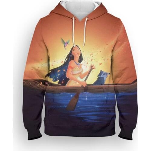 Pocahontas Disney 3D Printed Children Sweatshirt Casual Spring Cartoon Anime Hoodie For Women Streetwear Children Clothing Tops
