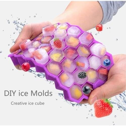 Cavity Ice Cube Tray Honeycomb Ice Cube Mold Food Grade Flexible Silicone Ice Molds for Whiskey Cocktail DIY Ice maker