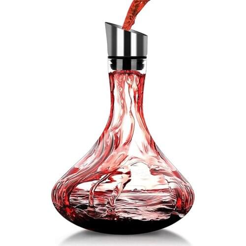 Wine Decanter with Aerator Lead-free Wine Carafe Fast Decanting 3 to 5 Minutes Quick Breathing Decanter Gift for Wine Lover